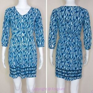 Mata Traders blue ikat 100% cotton dress, size XS